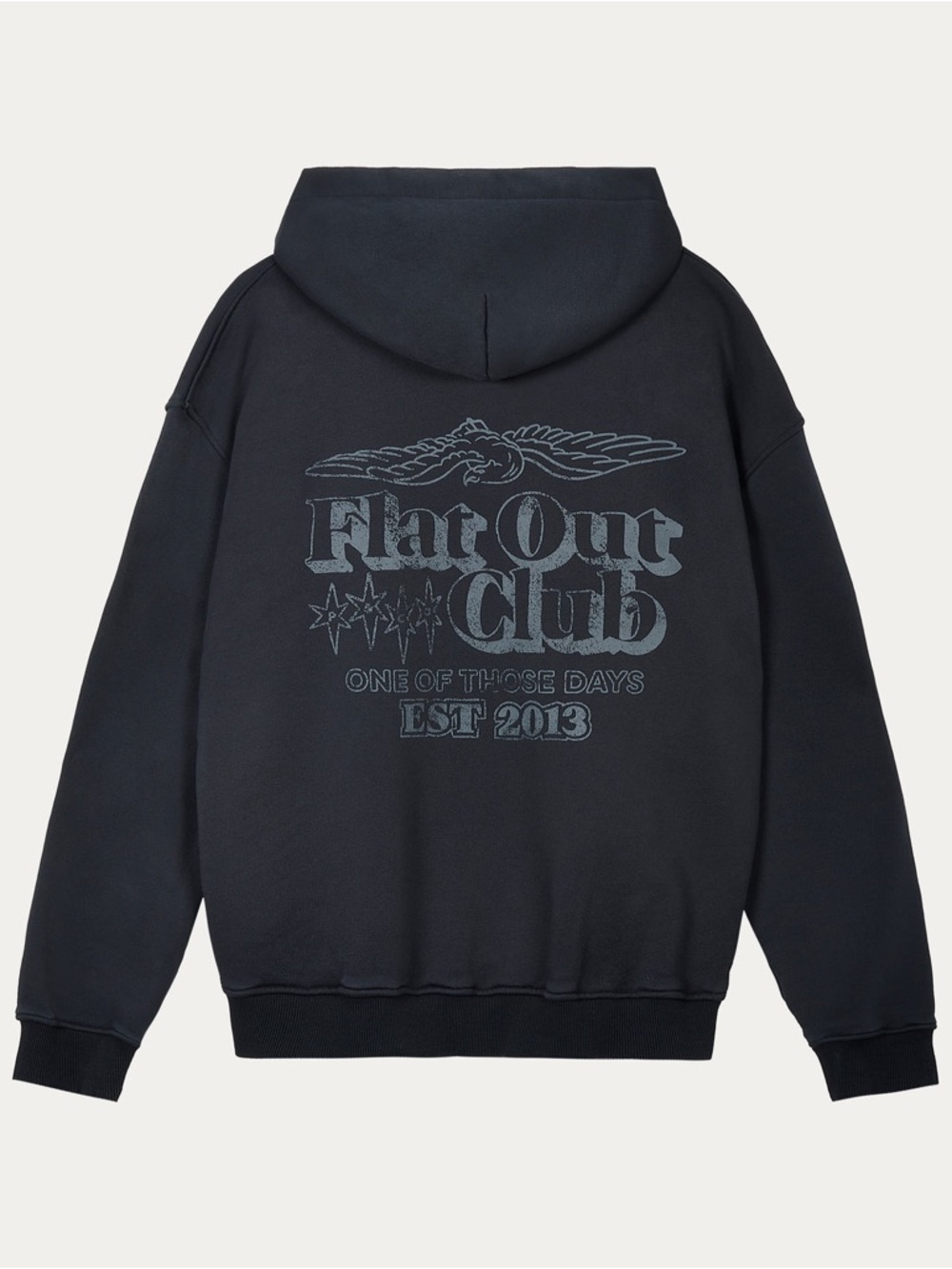 P&Co FLAT OUT CLUB HOODIE - WASHED BLACK